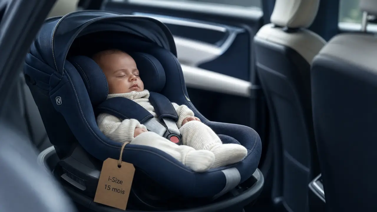 Bébé face à la route en siège auto i-Size 15 mois