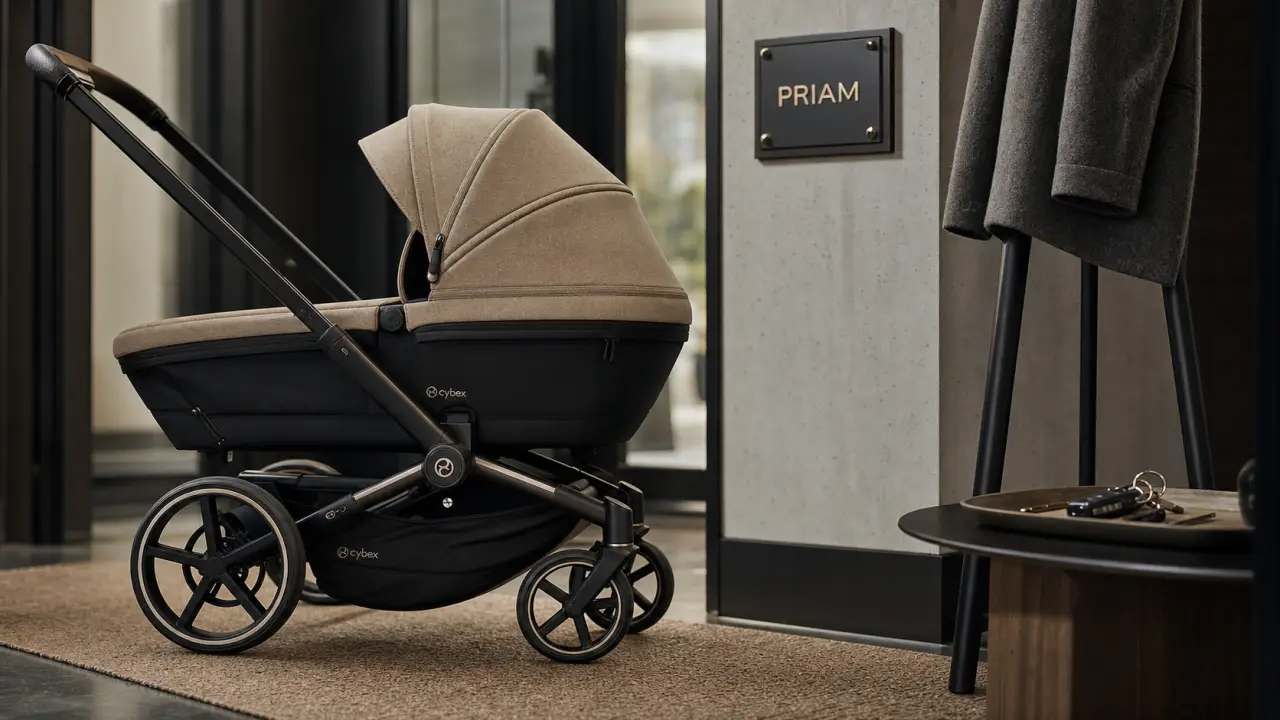 Cybex Priam avec nacelle pliable, poussette premium