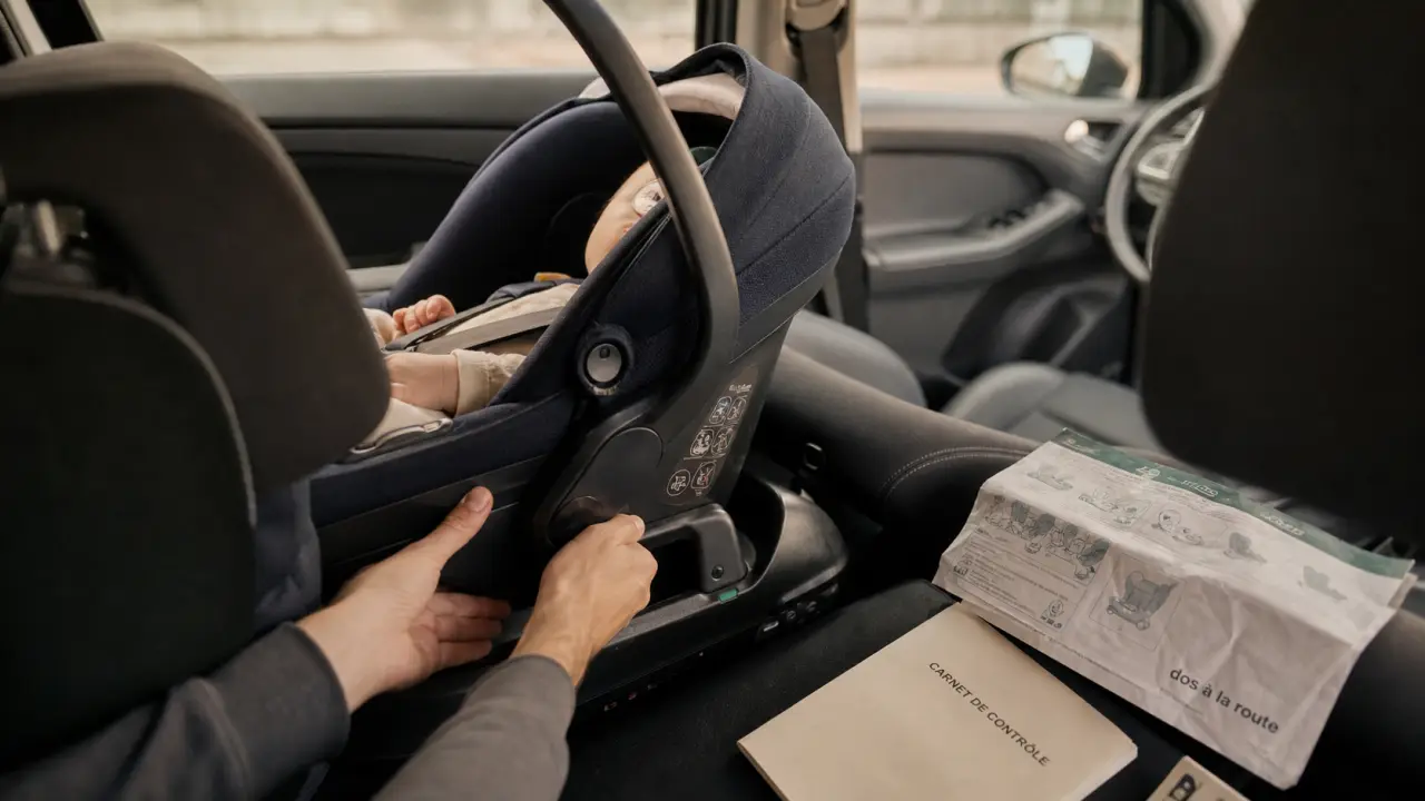 Siège auto dès la naissance dos à la route avec base ISOFIX