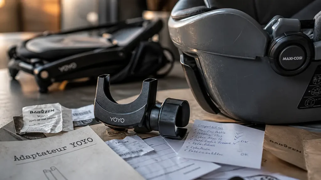 Adaptateur siège auto yoyo et coque homologuée compatible