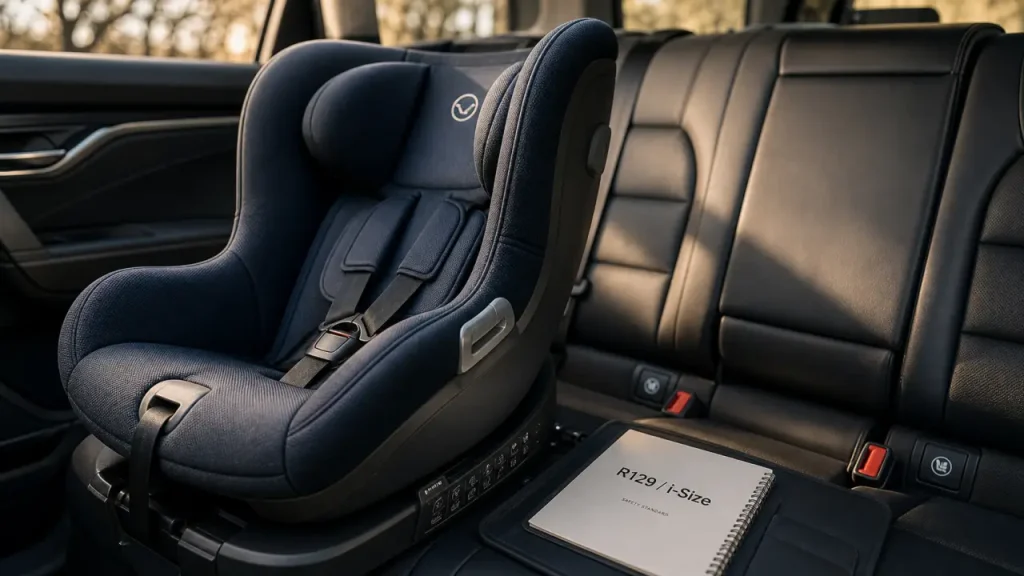 Siège auto bebe confort R129 i-Size installé en voiture
