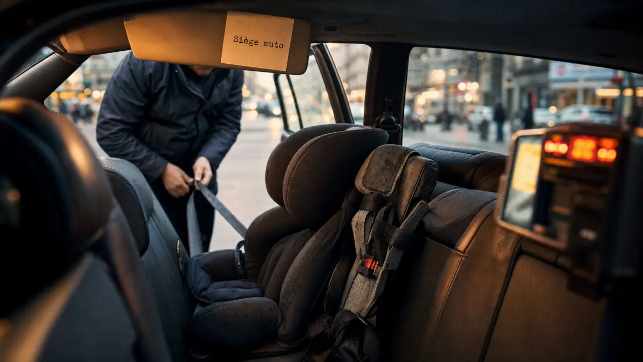 Taxi siège auto : siège enfant en taxi
