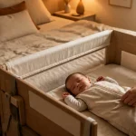 Meilleure lit cododo en bois clair, barrières abaissables, bébé en sécurité, usage quotidien