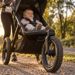 Poussette running avec roue avant verrouillée, bébé dès 6 à 8 mois