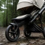 Poussette tous terrains sur pavés, roues larges, châssis et siège