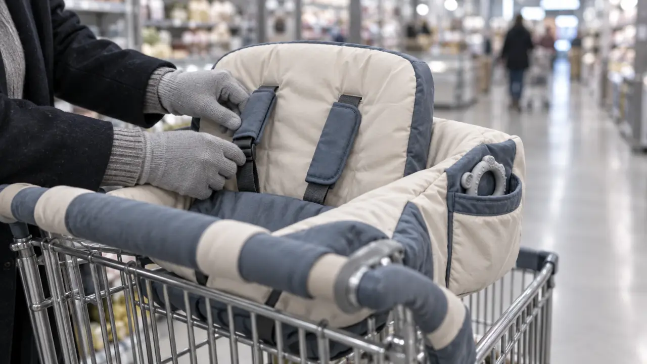 Protege caddie bebe en chariot, confort et attaches