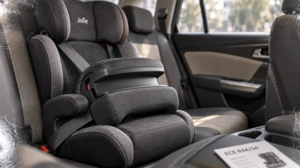 Siège auto bouclier joie Trillo Shield installé, prêt dès 9 kg
