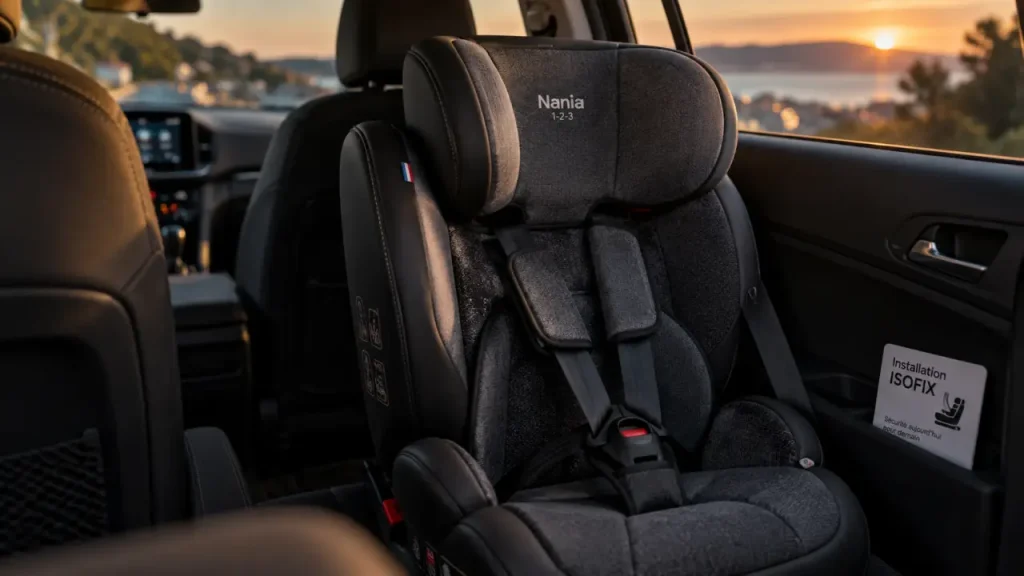 Siège auto nania 123 ISOFIX dans une voiture compacte : Rio ou Race I