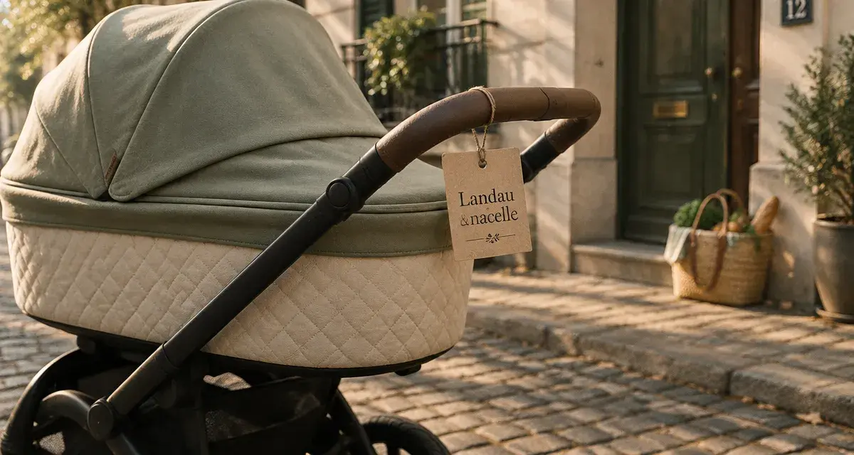 Landeau bebe pour siestes dehors, capote et équipement premiers mois