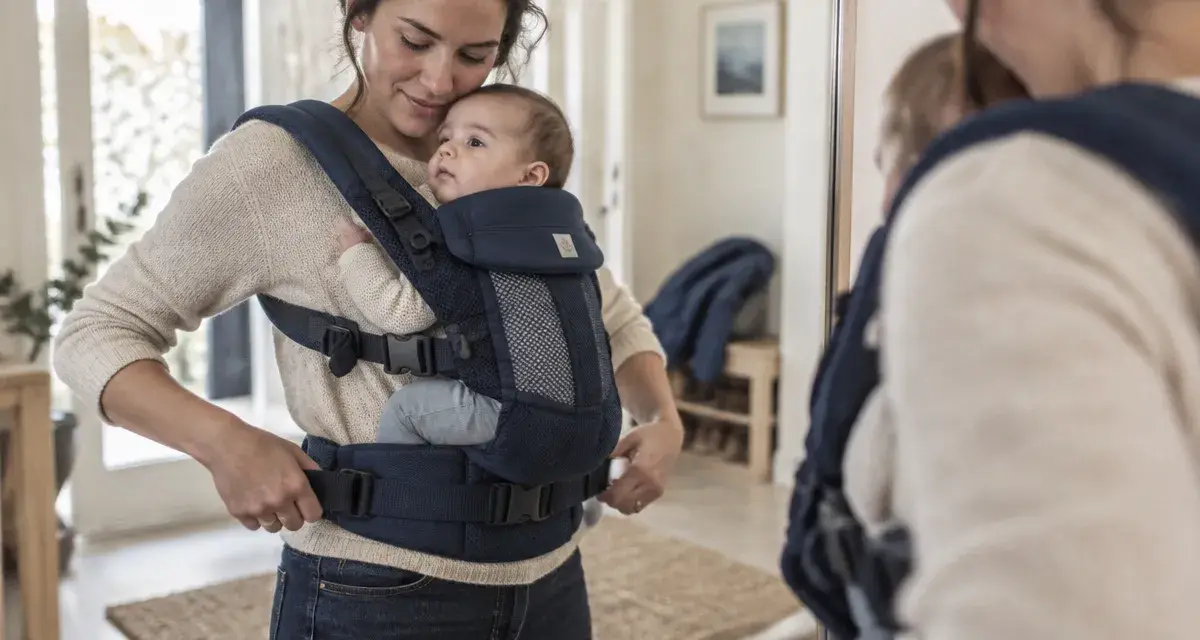 Porteur bebe réglage ceinture lombaire, bébé bien installé