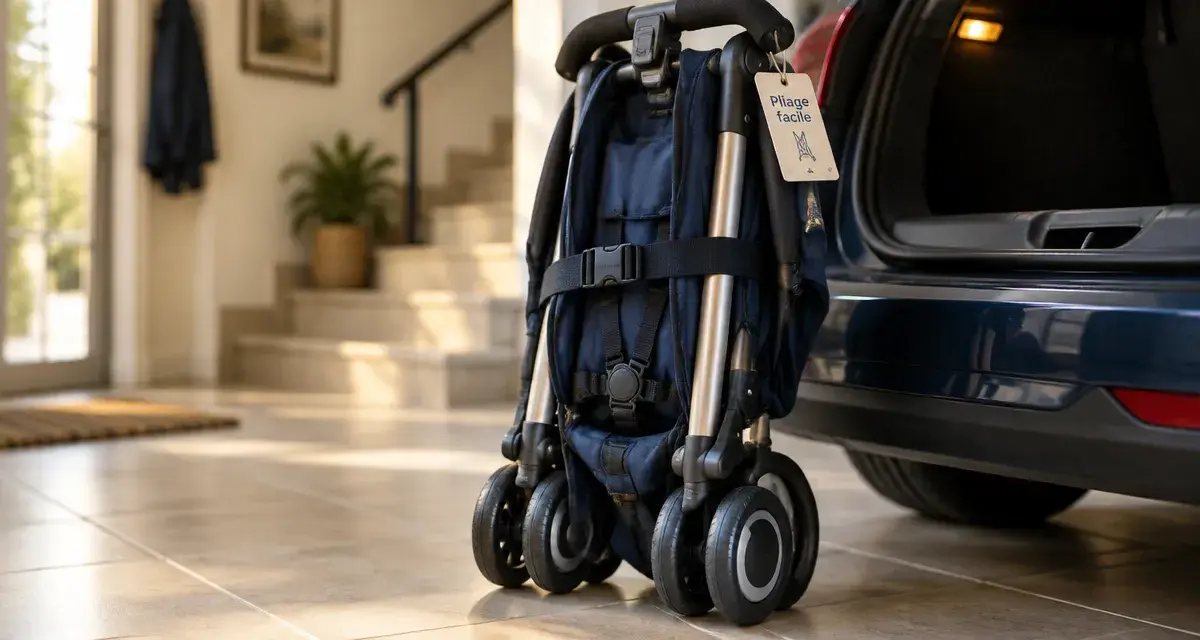 Poussette canne pas cher : pliage facile pour voiture