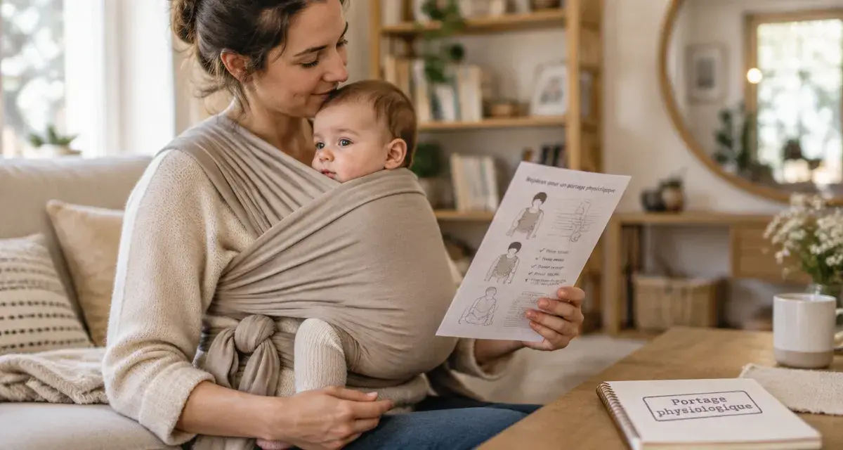 Écharpe de portage : bébé bien maintenu, réglage correct
