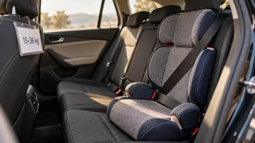 Rehausseur voiture 15-36 kg avec ceinture sur l’épaule et les cuisses